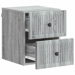 vidaXL Wall-Mounted Bedside Cabinet Grey Sonoma 33 x 34.5 x 40 cm 4
