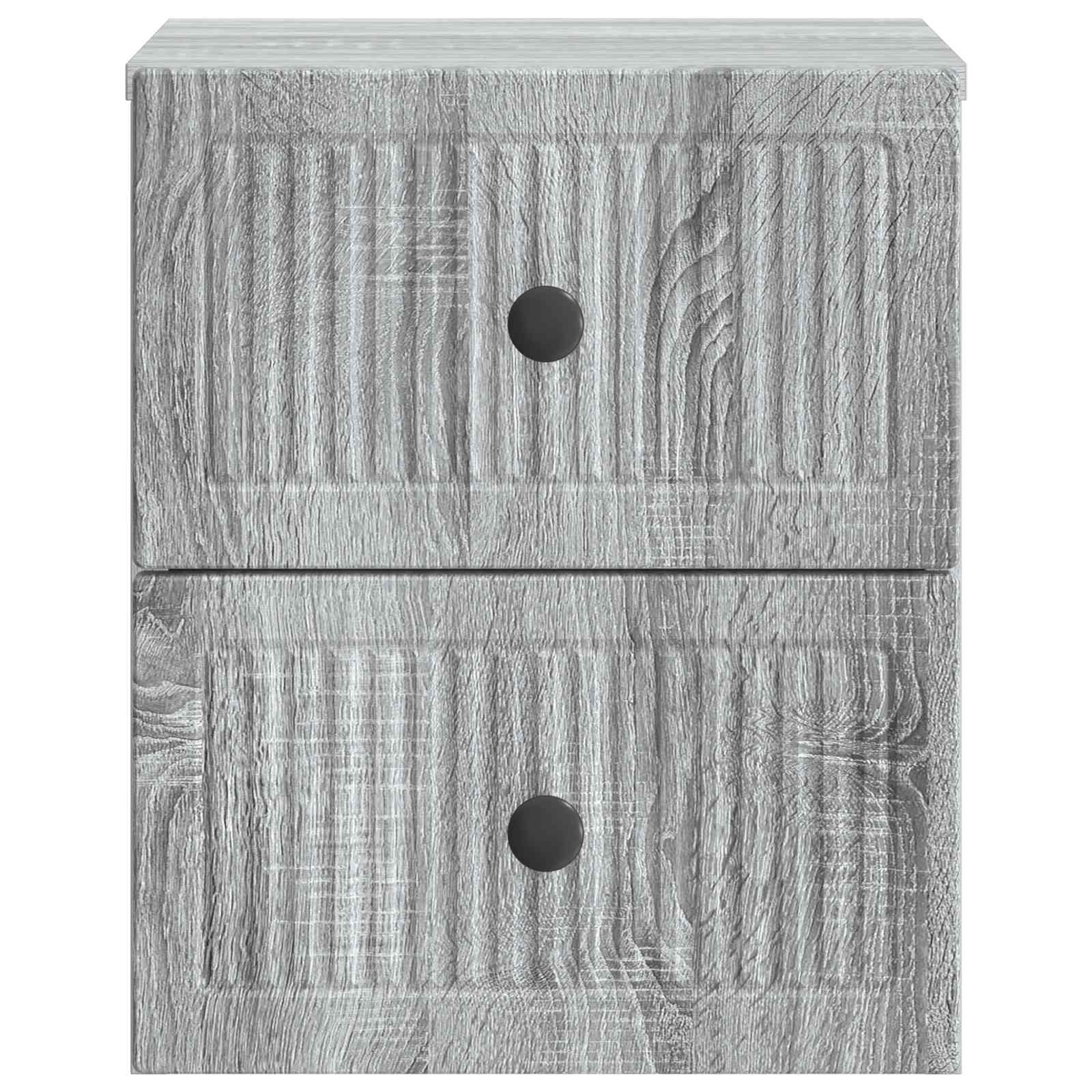 vidaXL Wall-Mounted Bedside Cabinet Grey Sonoma 33 x 34.5 x 40 cm 5