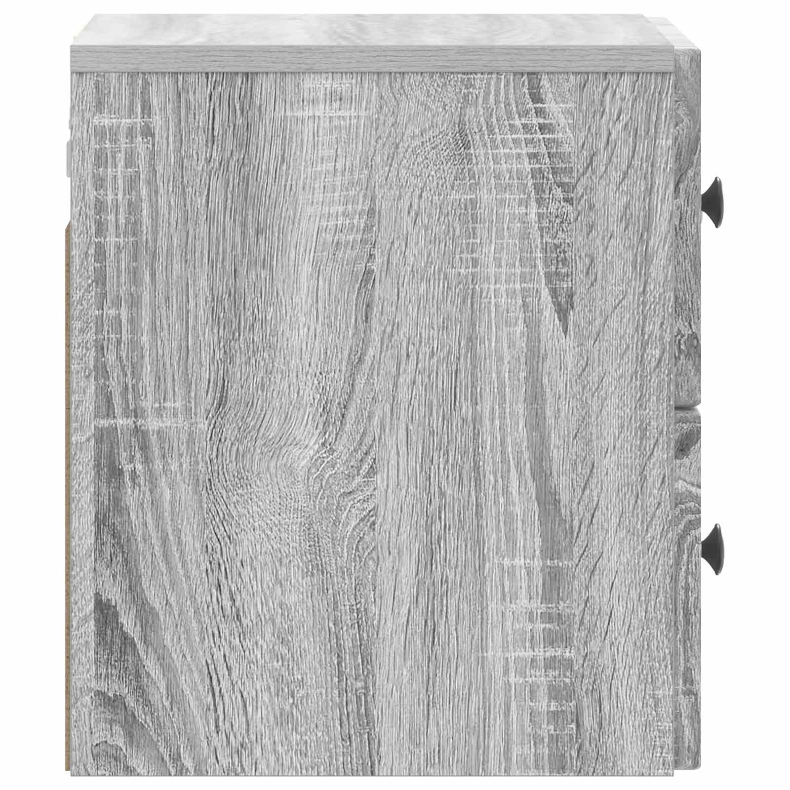 vidaXL Wall-Mounted Bedside Cabinet Grey Sonoma 33 x 34.5 x 40 cm 6