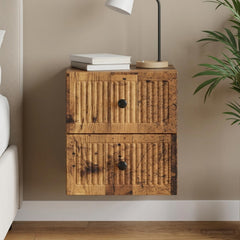 vidaXL Wall-Mounted Bedside Cabinet Old Wood 33 x 34.5 x 40 cm 1