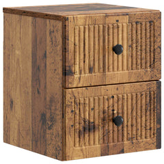 vidaXL Wall-Mounted Bedside Cabinet Old Wood 33 x 34.5 x 40 cm 2