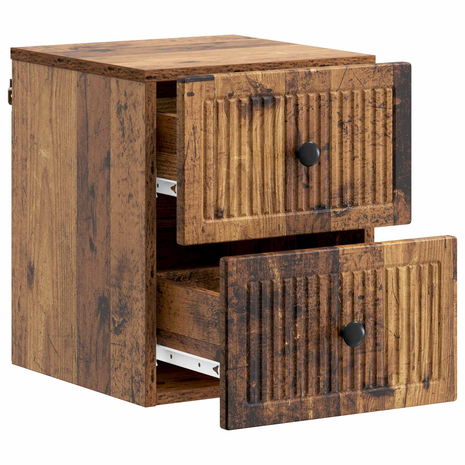 vidaXL Wall-Mounted Bedside Cabinet Old Wood 33 x 34.5 x 40 cm 4