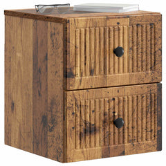 vidaXL Wall-Mounted Bedside Cabinet Old Wood 33 x 34.5 x 40 cm 3