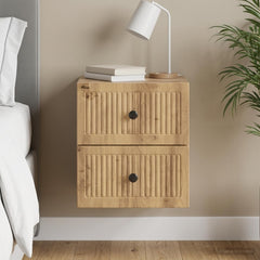 vidaXL Wall-Mounted Bedside Cabinet Artisan Oak 33 x 34.5 x 40 cm 1