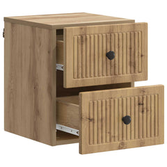 vidaXL Wall-Mounted Bedside Cabinet Artisan Oak 33 x 34.5 x 40 cm 4