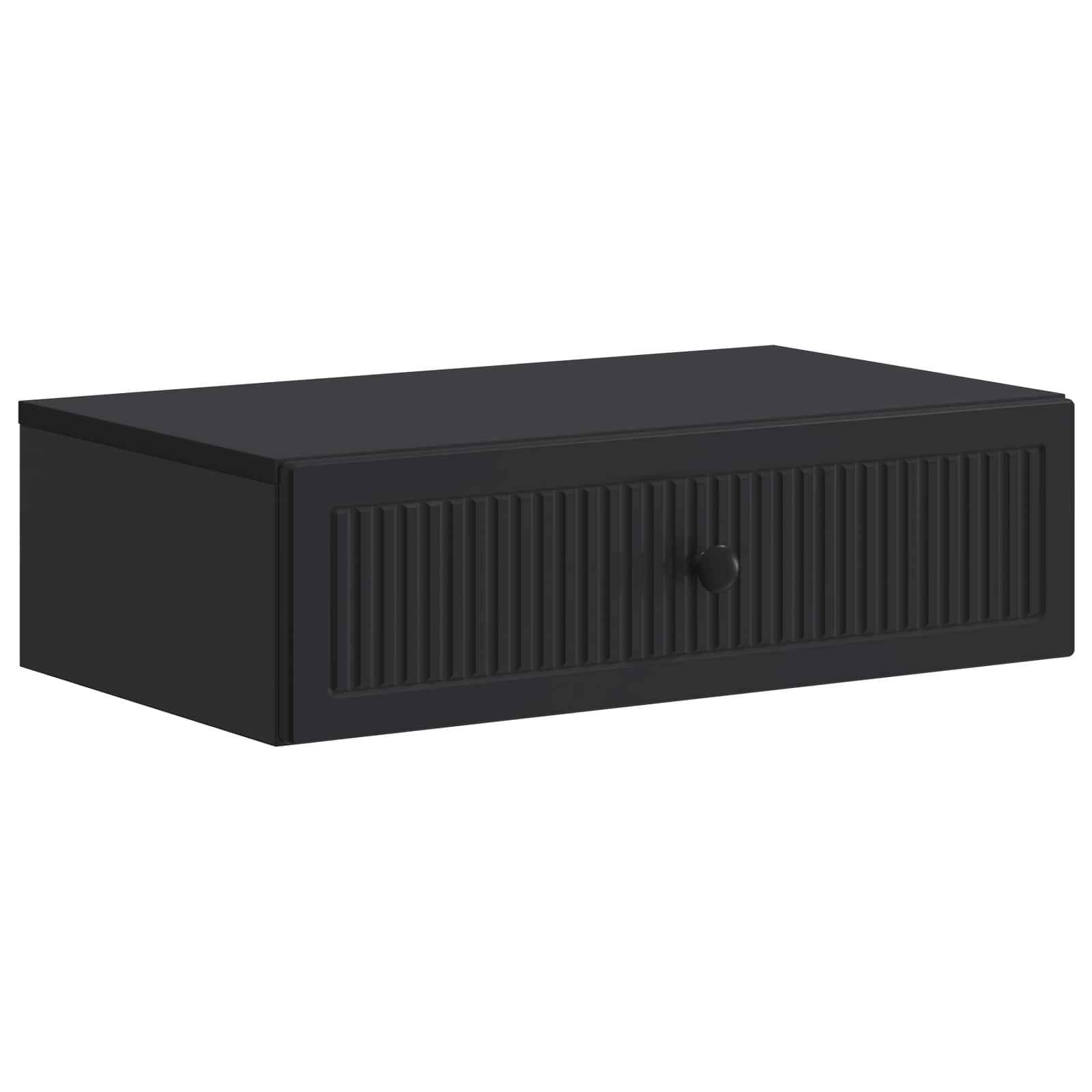 vidaXL Wall-Mounted Side Table Black 59 x 34.5 x 17 cm Engineered Wood 2