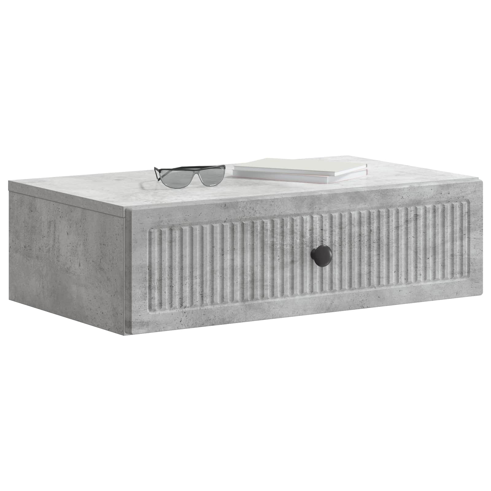 vidaXL Wall-Mounted Side Table Concrete Grey 59 x 34.5 x 17 cm 3