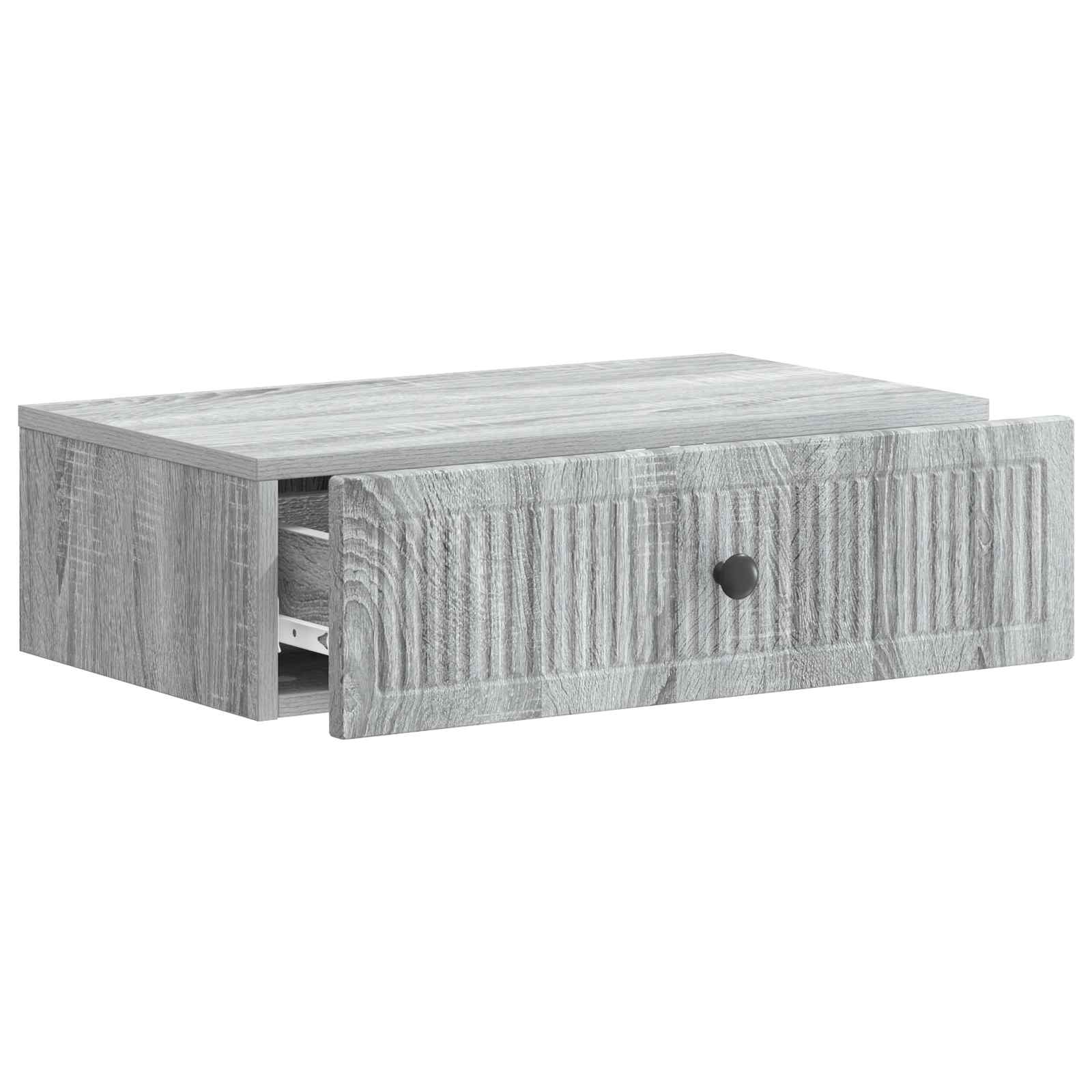 vidaXL Wall-Mounted Side Table Grey Sonoma 59 x 34.5 x 17 cm 4