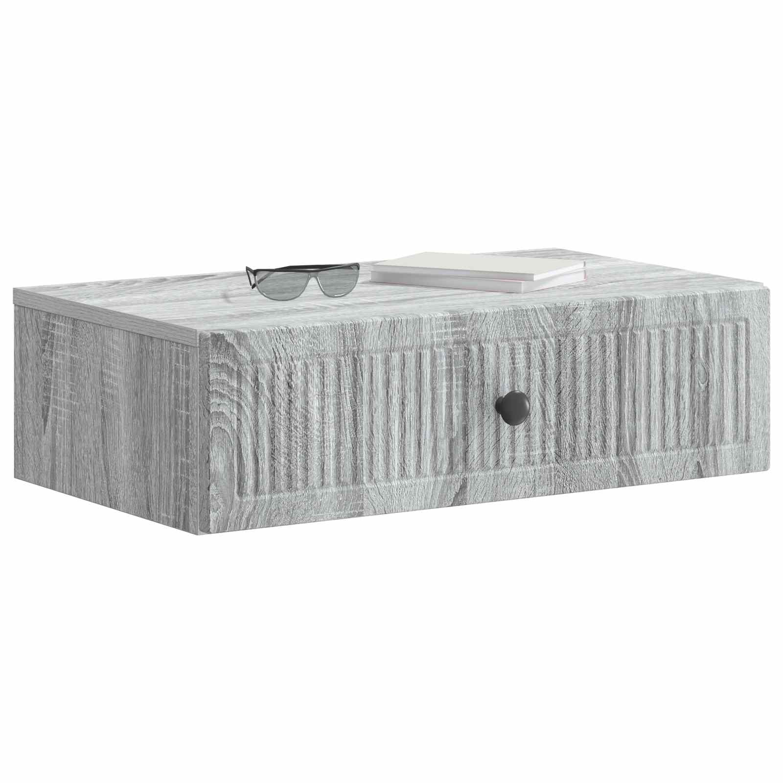 vidaXL Wall-Mounted Side Table Grey Sonoma 59 x 34.5 x 17 cm 3