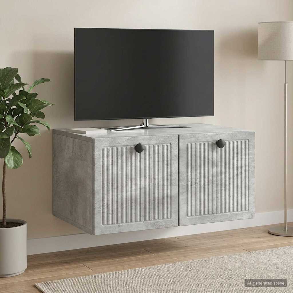 Wall-Mounted TV Cabinet 59.5 x 41 x 30 cm Concrete grey