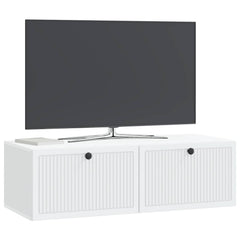 vidaXL Wall-Mounted TV Cabinet White 98 x 41 x 30 cm Engineered Wood 3