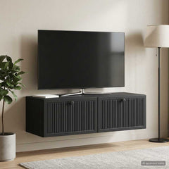 vidaXL Wall-Mounted TV Cabinet Black 98 x 41 x 30 cm Engineered Wood 4