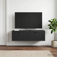 vidaXL Wall-Mounted TV Cabinet Black 98 x 41 x 30 cm Engineered Wood 1