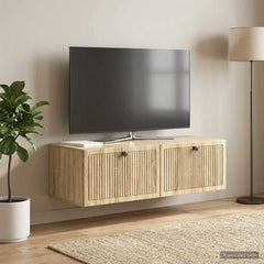 vidaXL Wall-Mounted TV Cabinet Wall-mounted Sonoma Oak 98 x 41 x 30 cm 4