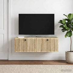 vidaXL Wall-Mounted TV Cabinet Wall-mounted Sonoma Oak 98 x 41 x 30 cm 1