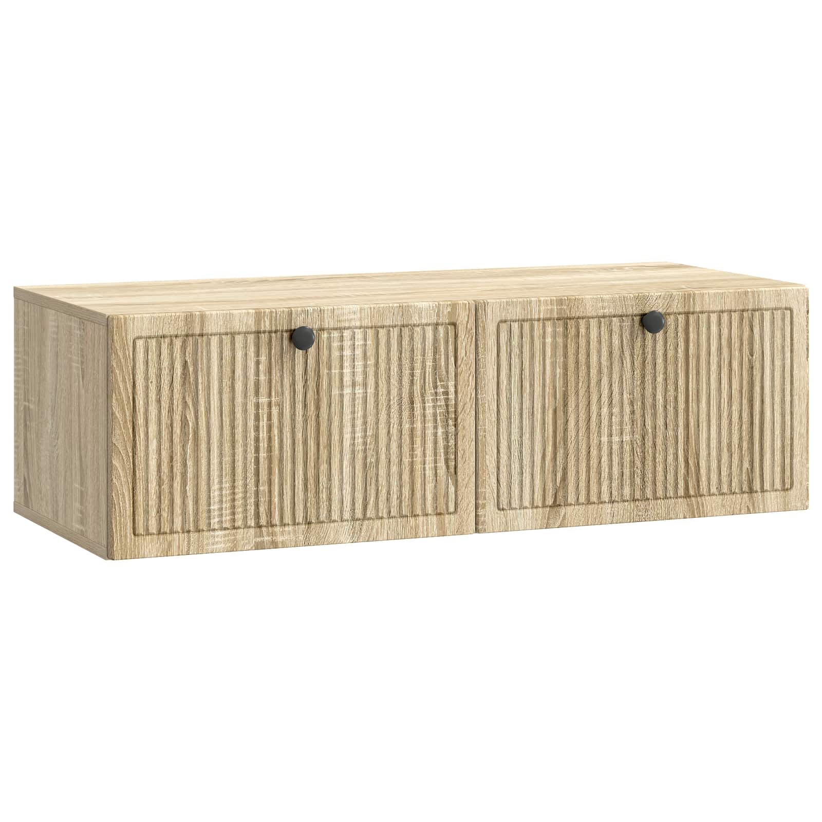 vidaXL Wall-Mounted TV Cabinet Wall-mounted Sonoma Oak 98 x 41 x 30 cm 2