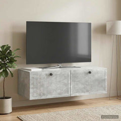 vidaXL Wall-Mounted TV Cabinet Concrete Grey 98 x 41 x 30 cm 4