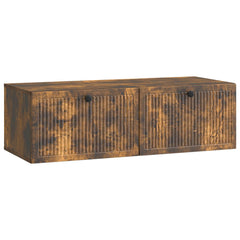 vidaXL Wall-Mounted TV Cabinet Wall-mounted Smoked Oak 98 x 41 x 30 cm 2