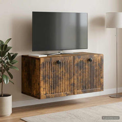 vidaXL Wall-Mounted TV Cabinet Smoked Oak 59.5 x 31 x 30 cm 4