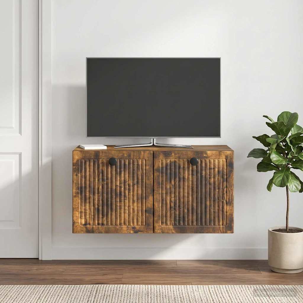 vidaXL Wall-Mounted TV Cabinet Smoked Oak 59.5 x 31 x 30 cm 1