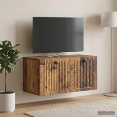 vidaXL Wall-Mounted TV Cabinet Wall-mounted Old Wood 59.5 x 31 x 30 cm 1
