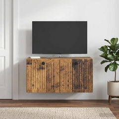 vidaXL Wall-Mounted TV Cabinet Wall-mounted Old Wood 59.5 x 31 x 30 cm 4