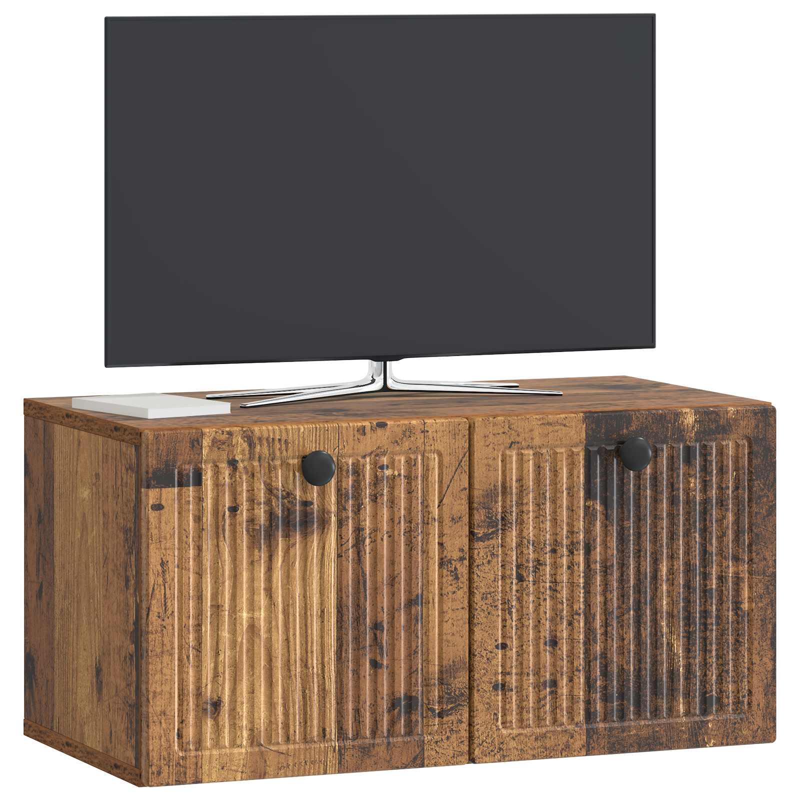 vidaXL Wall-Mounted TV Cabinet Wall-mounted Old Wood 59.5 x 31 x 30 cm 3