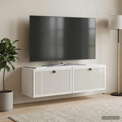 vidaXL Wall-Mounted TV Cabinet High Gloss White 98 x 31 x 30 cm 1