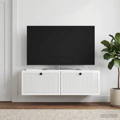 vidaXL Wall-Mounted TV Cabinet High Gloss White 98 x 31 x 30 cm 4