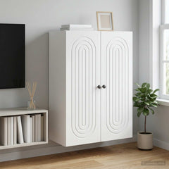 vidaXL Wall-Mounted Cabinet White 66 x 34.5 x 90 cm Engineered Wood 1