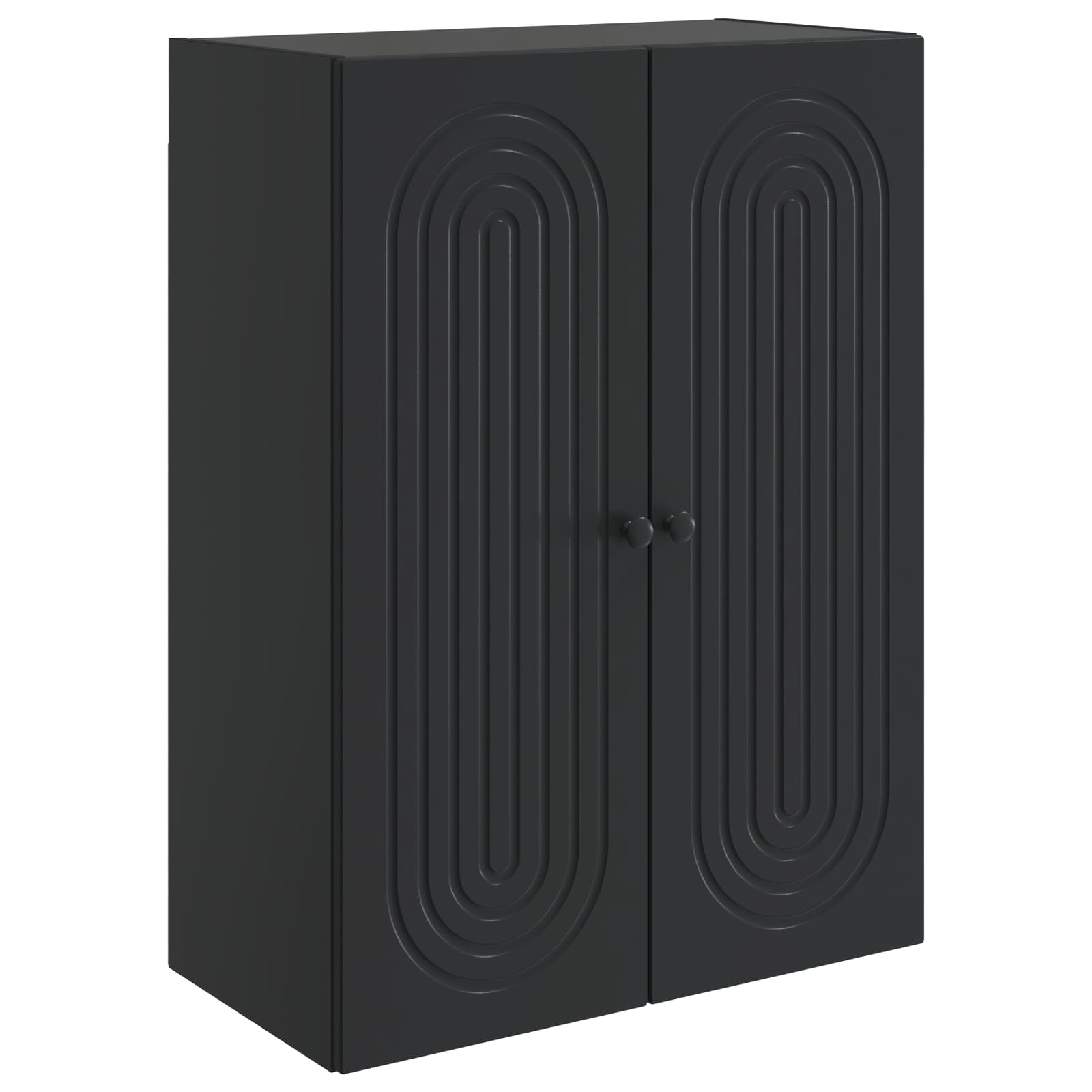 vidaXL Wall-Mounted Cabinet Black 66 x 34.5 x 90 cm Engineered Wood 2
