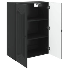 vidaXL Wall-Mounted Cabinet Black 66 x 34.5 x 90 cm Engineered Wood 3