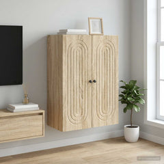 vidaXL Wall-Mounted Cabinet Sonoma Oak 66 x 34.5 x 90 cm 1