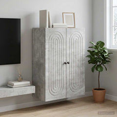 vidaXL Wall-Mounted Cabinet Concrete Grey 66 x 34.5 x 90 cm 1