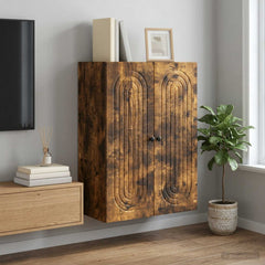 vidaXL Wall-Mounted Cabinet Smoked Oak 66 x 34.5 x 90 cm 1
