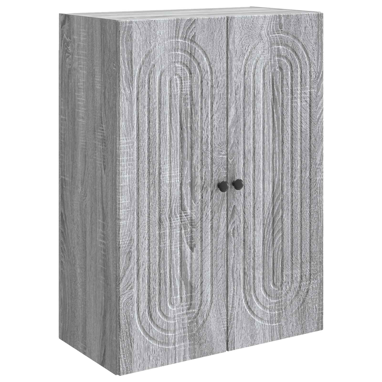 vidaXL Wall-Mounted Cabinet Grey Sonoma 66 x 34.5 x 90 cm 2