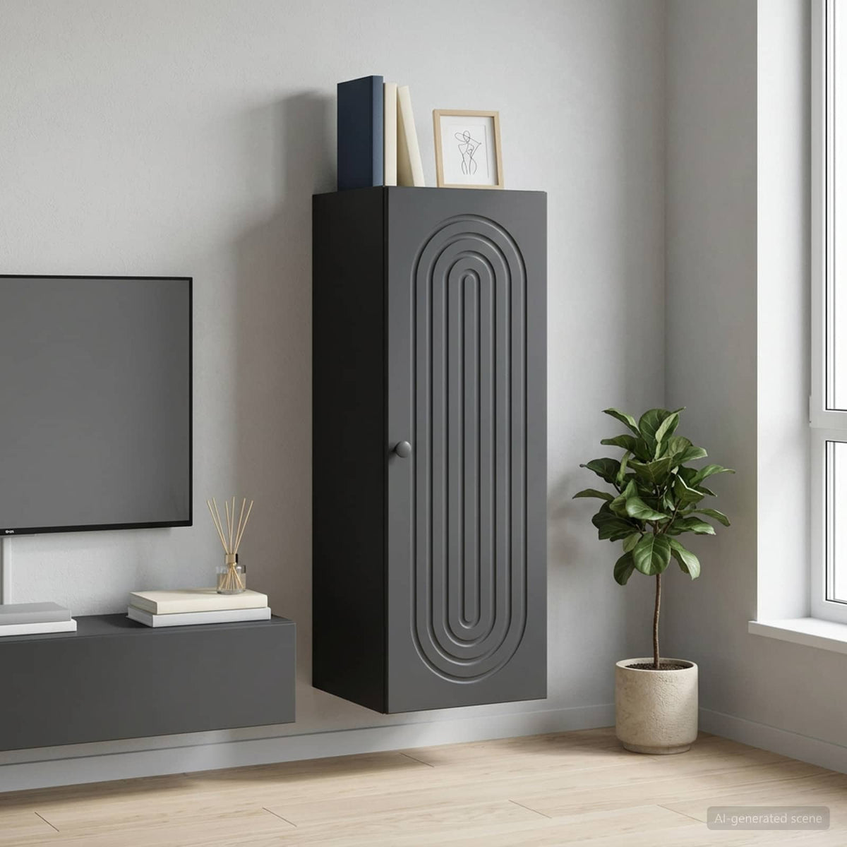 vidaXL Wall-Mounted Cabinet Engineered Wood Depth 34.5 cm