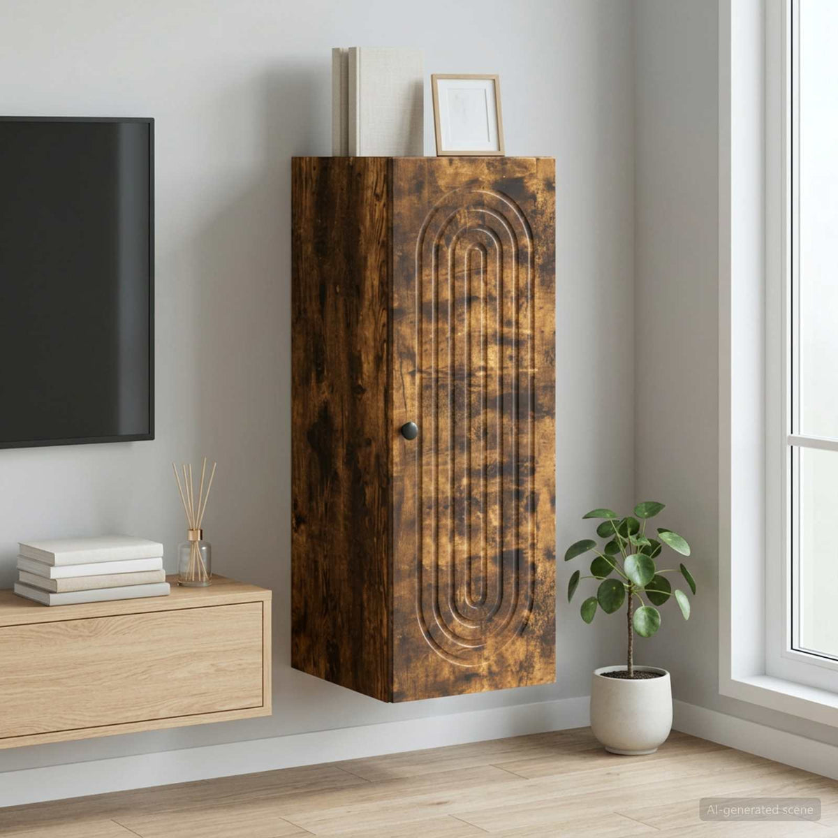 vidaXL Wall-Mounted Cabinet Engineered Wood Depth 34.5 cm
