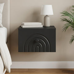 vidaXL Wall-Mounted Bedside Cabinet Black 33 x 34.5 x 20 cm 1