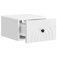 vidaXL Wall-Mounted Bedside Cabinet High Gloss White 33 x 34.5 x 20 cm 4