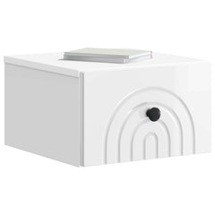 vidaXL Wall-Mounted Bedside Cabinet High Gloss White 33 x 34.5 x 20 cm 3