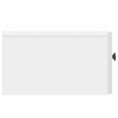 vidaXL Wall-Mounted Bedside Cabinet High Gloss White 33 x 34.5 x 20 cm 6