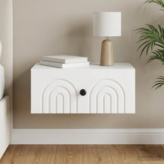 vidaXL Wall-Mounted Bedside Cabinet White 49 x 34.5 x 20 cm 1