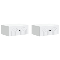 vidaXL Wall-Mounted Bedside Cabinet 2 pcs White 49 x 34.5 x 20 cm 2