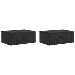 vidaXL Wall-Mounted Bedside Cabinet 2 pcs Black 49 x 34.5 x 20 cm 2