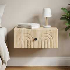 vidaXL Wall-Mounted Bedside Cabinet Sonoma Oak 49 x 34.5 x 20 cm 1