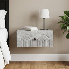 vidaXL Wall-Mounted Bedside Cabinet Concrete Grey 49 x 34.5 x 20 cm 1