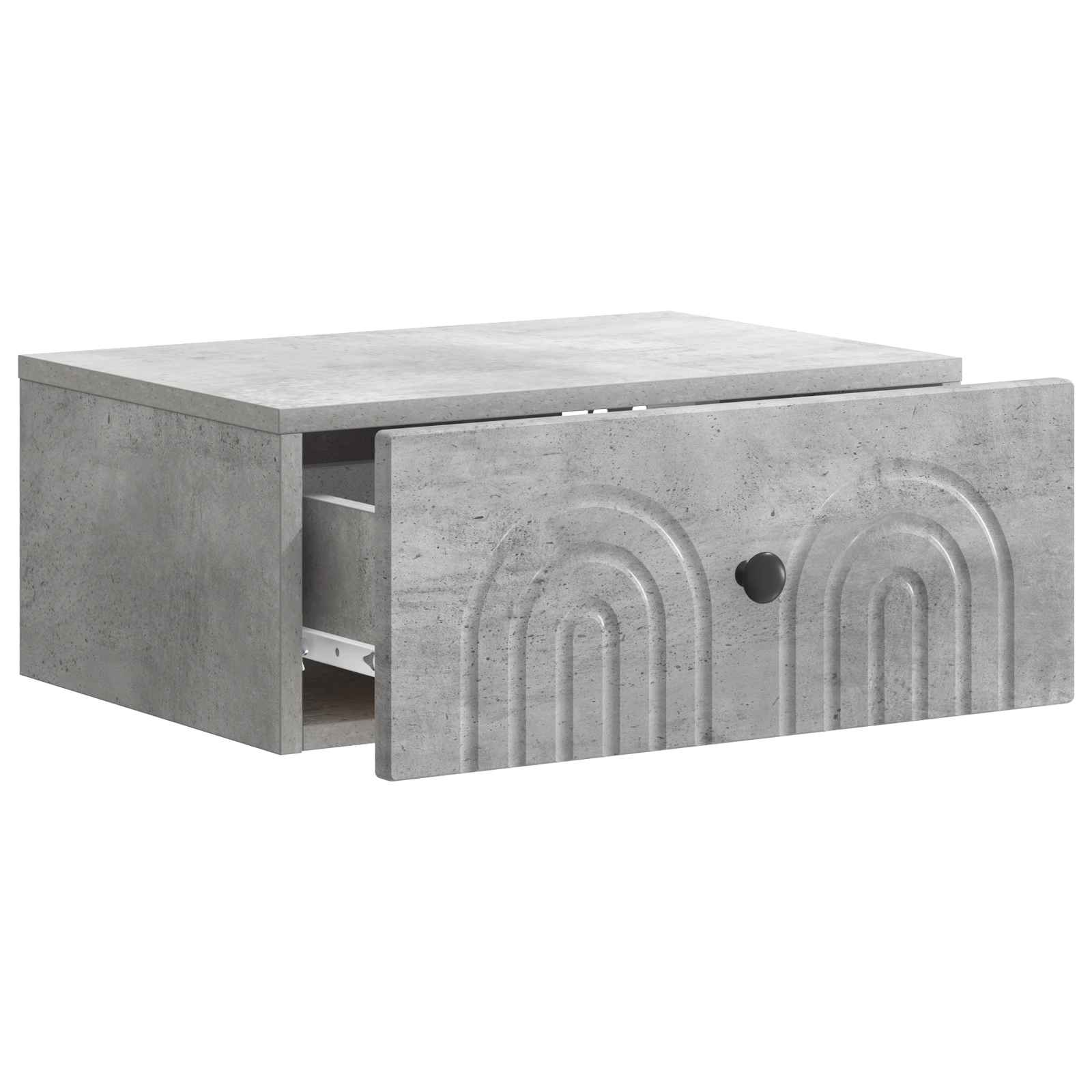 vidaXL Wall-Mounted Bedside Cabinet 2 pcs Concrete Grey 6