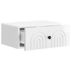 vidaXL Wall-Mounted Bedside Cabinet High Gloss White 49 x 34.5 x 20 cm 4