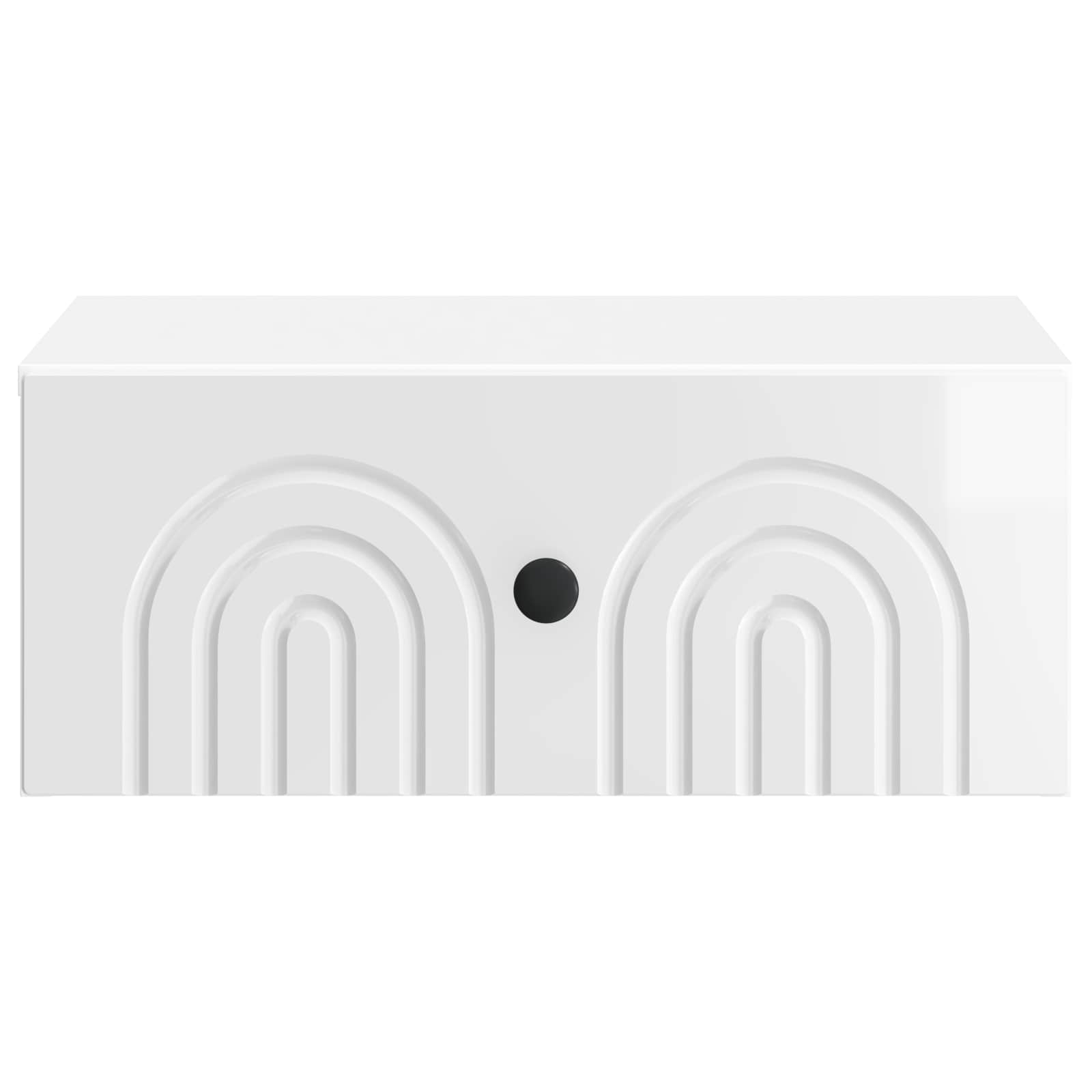 vidaXL Wall-Mounted Bedside Cabinet High Gloss White 49 x 34.5 x 20 cm 5